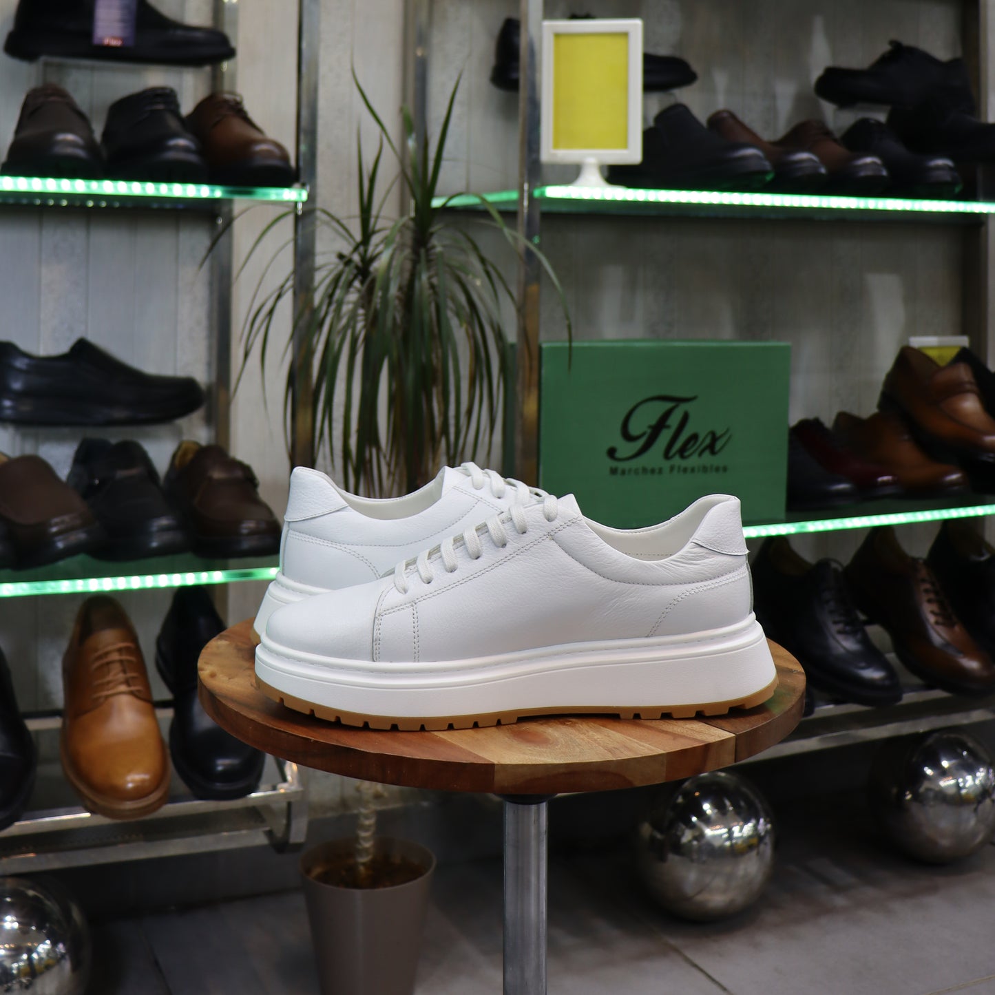 Basket En Cuir Blanc -Zeggane