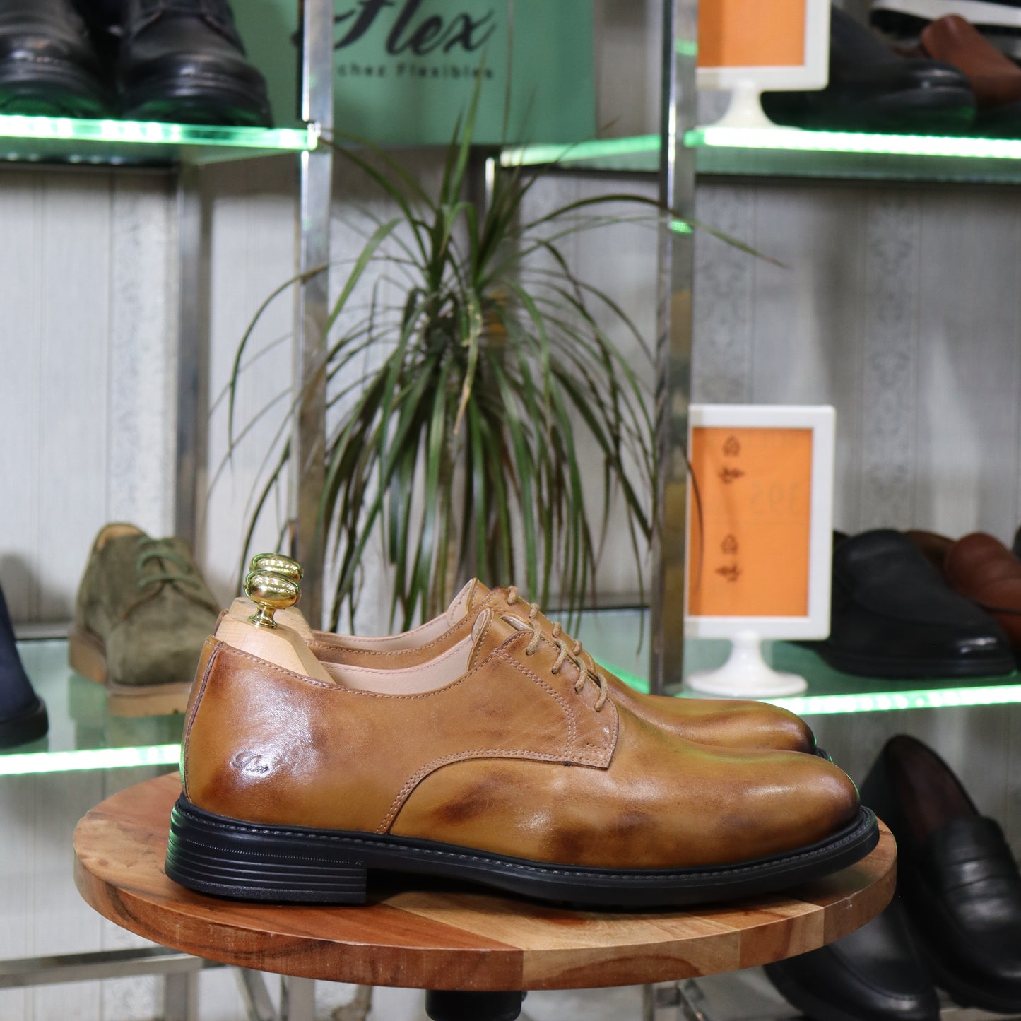 Acheter chaussure en cuir marron pour homme - Modèle classique Flexshoes Maroc