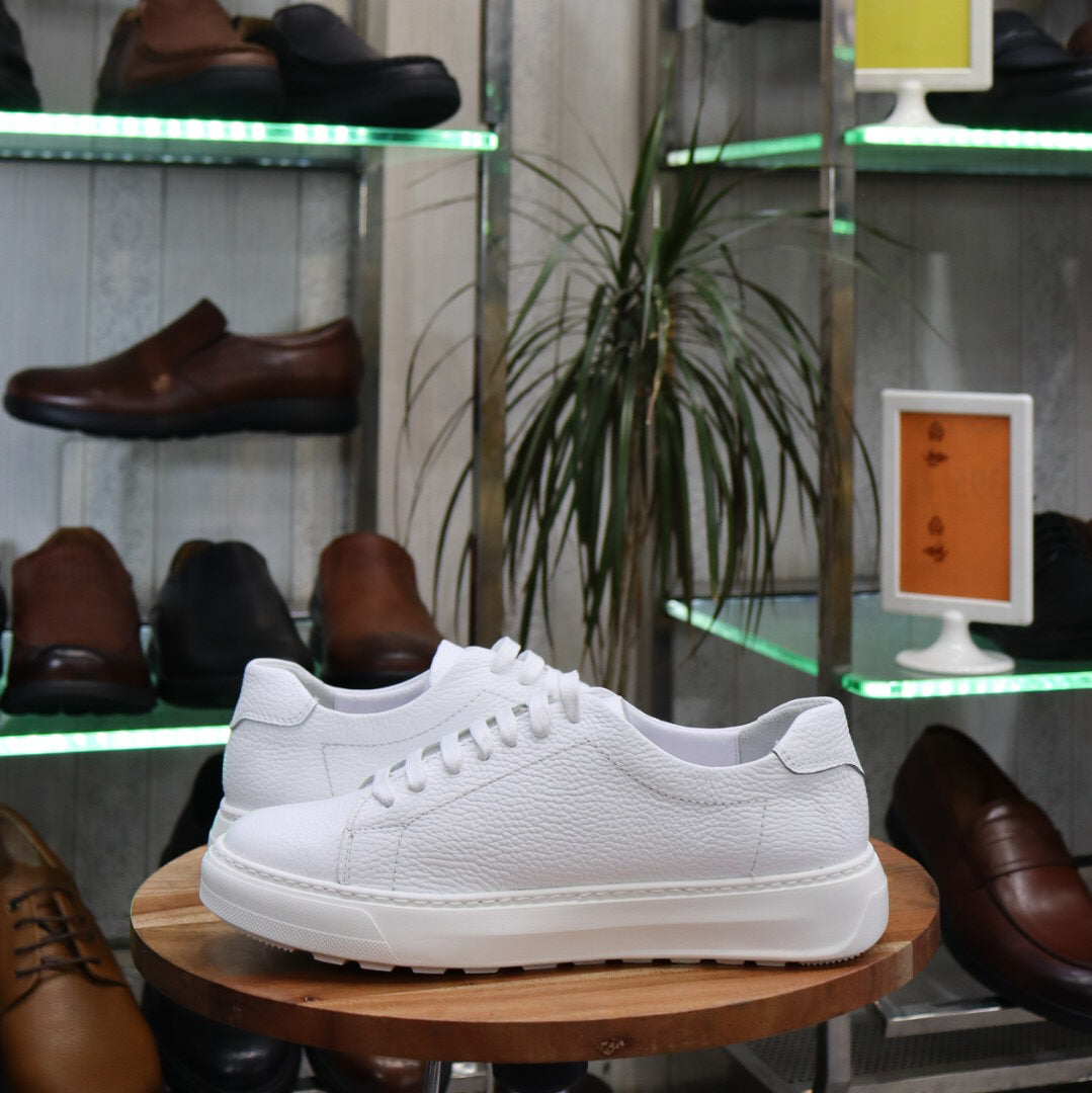 Basket En Cuir Blanc - Meriot