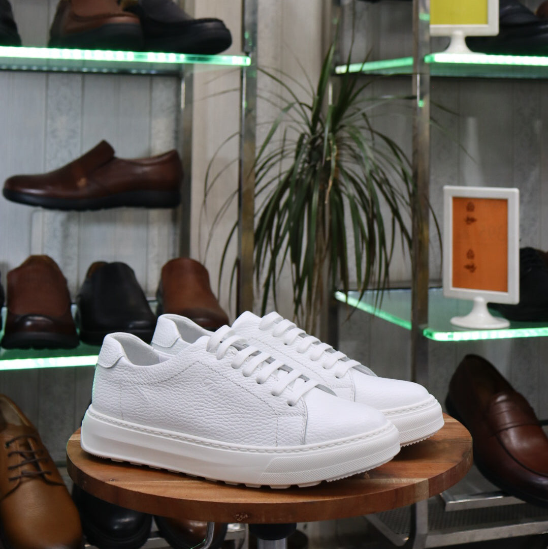 Basket En Cuir Blanc - Meriot