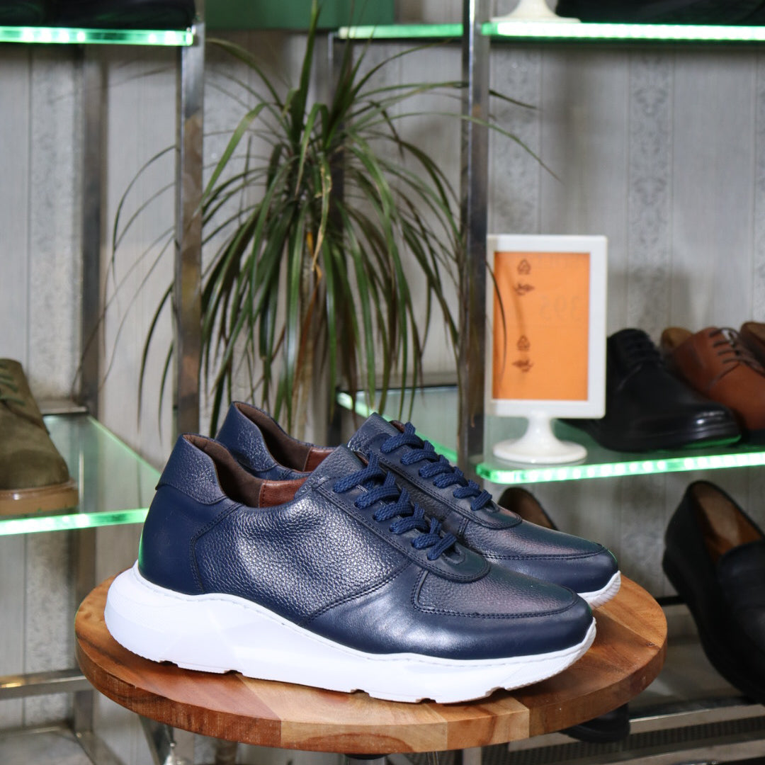 Basket En Cuir Bleu - Arman