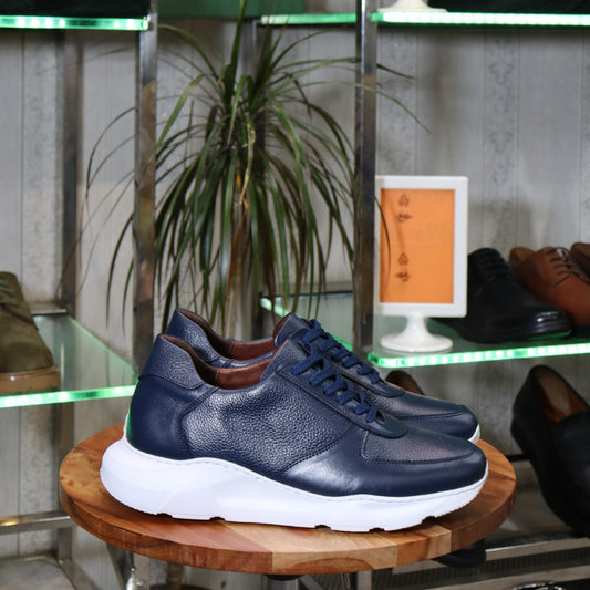 Basket En Cuir Bleu - Arman