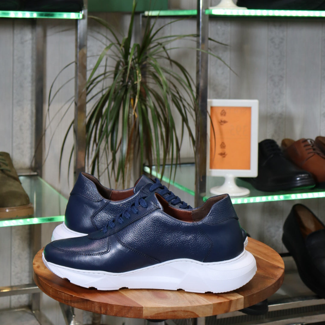 Basket En Cuir Bleu - Arman