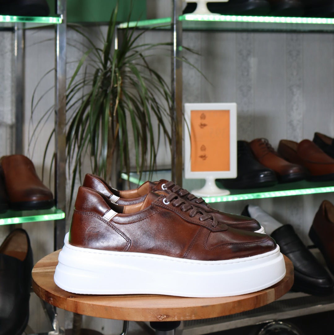 Basket En Cuir Marron - Hirman