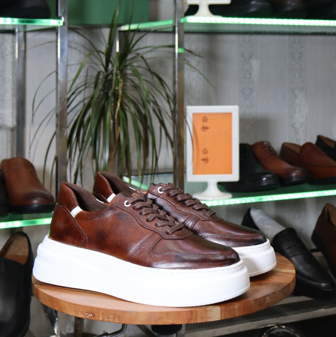 Basket En Cuir Marron - Hirman