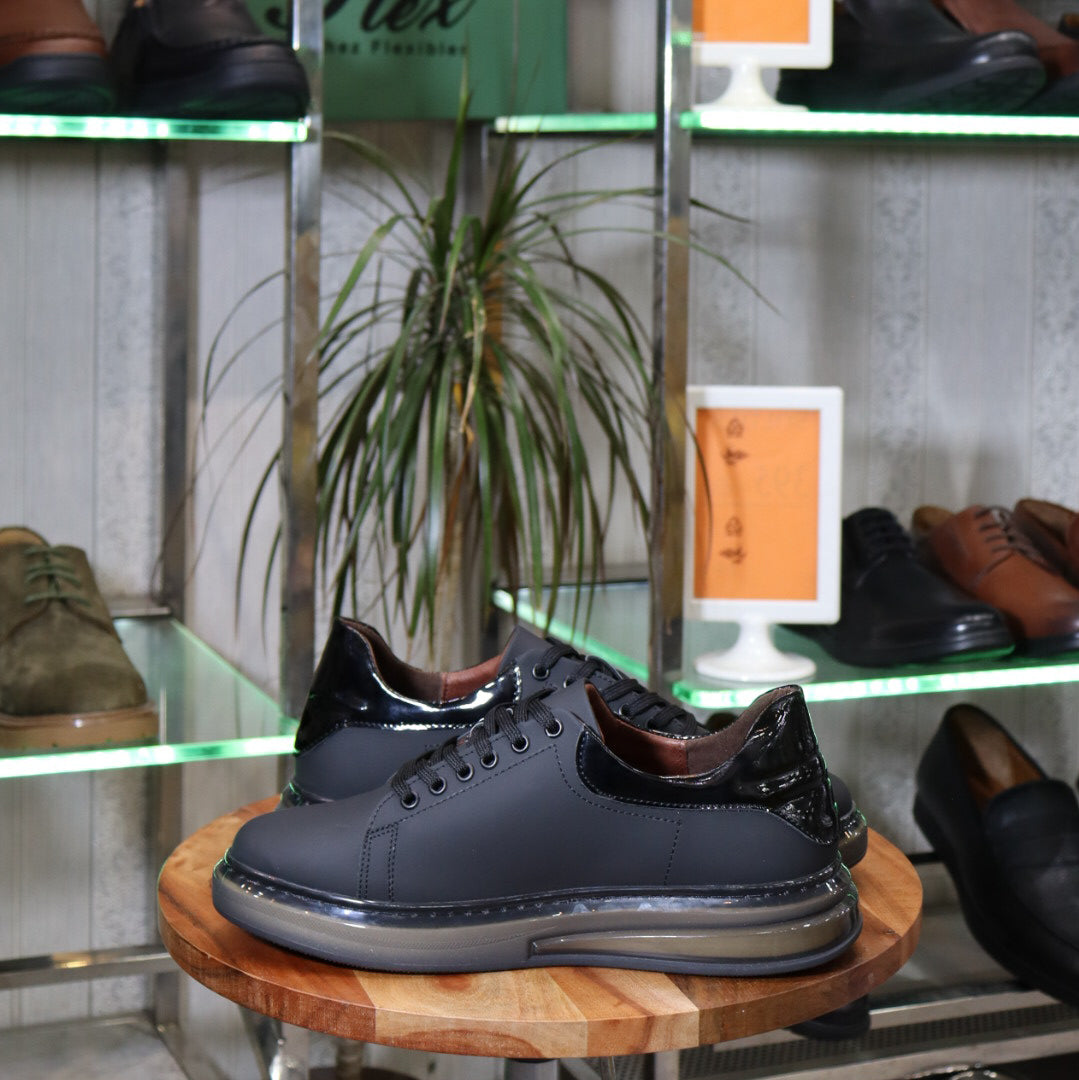 Basket En Cuir Noir - Lellie