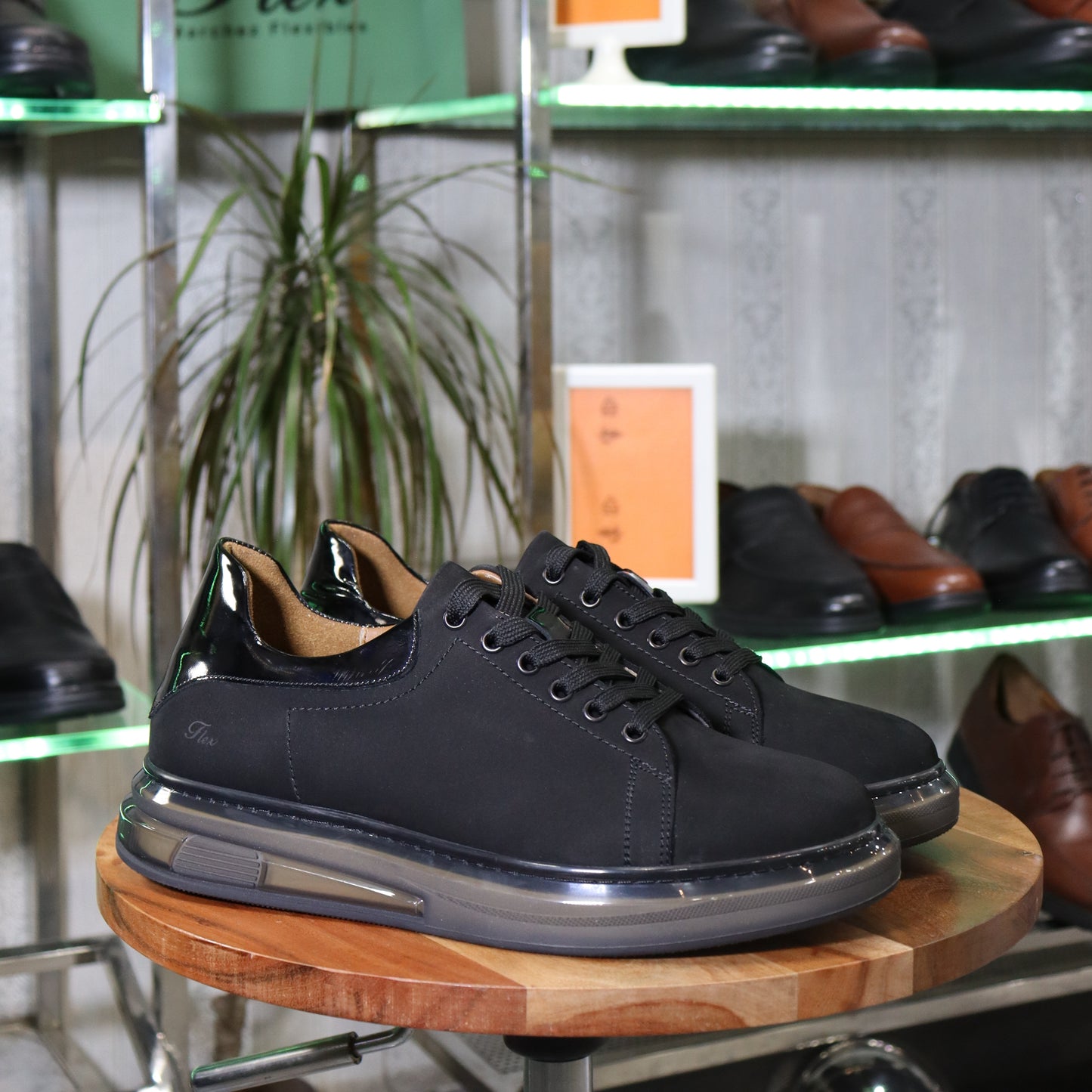 Basket Herman En Cuir Noir Homme