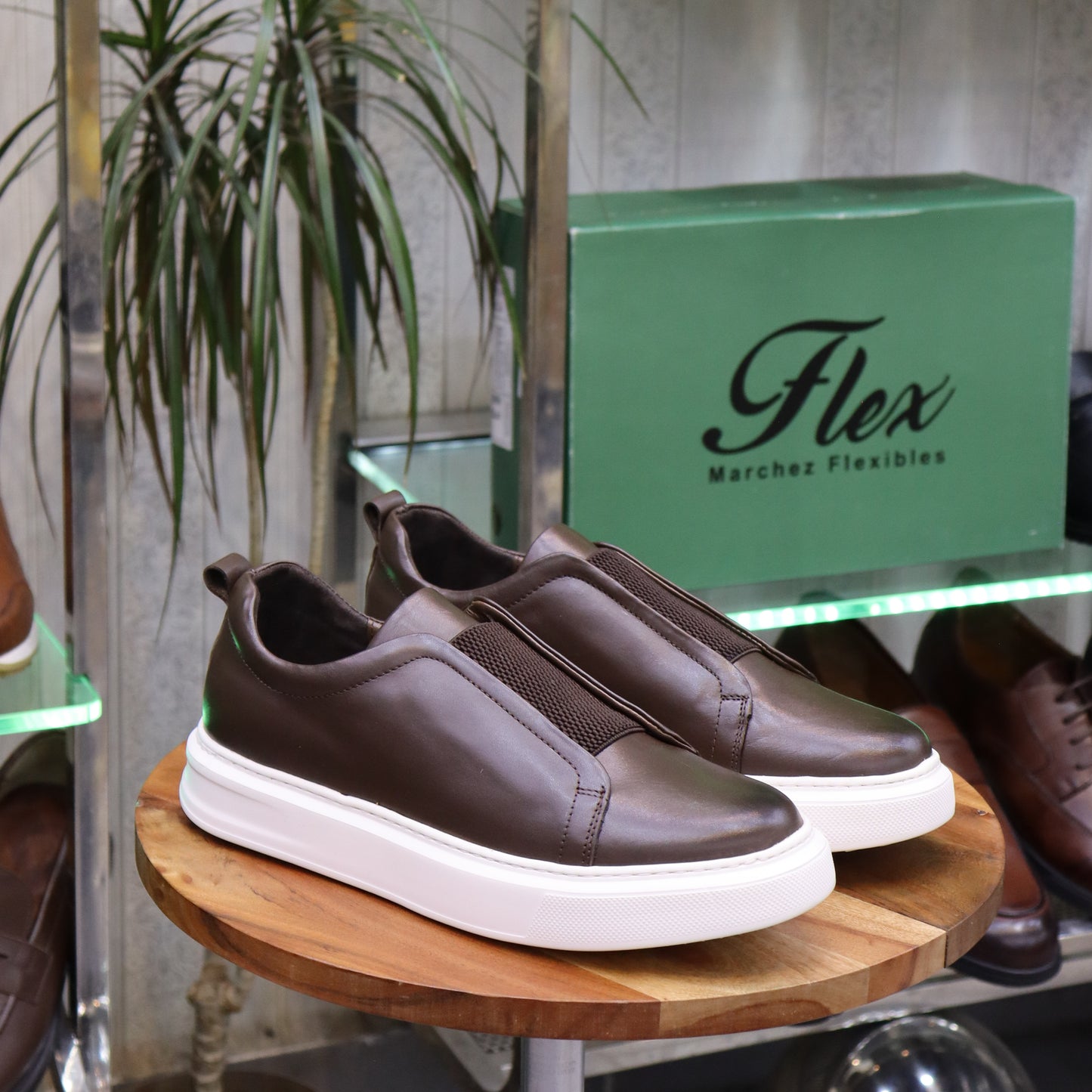 Basket Inge en Cuir Marron