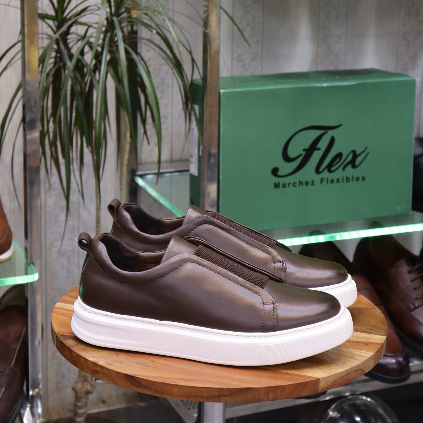 Basket Inge en Cuir Marron