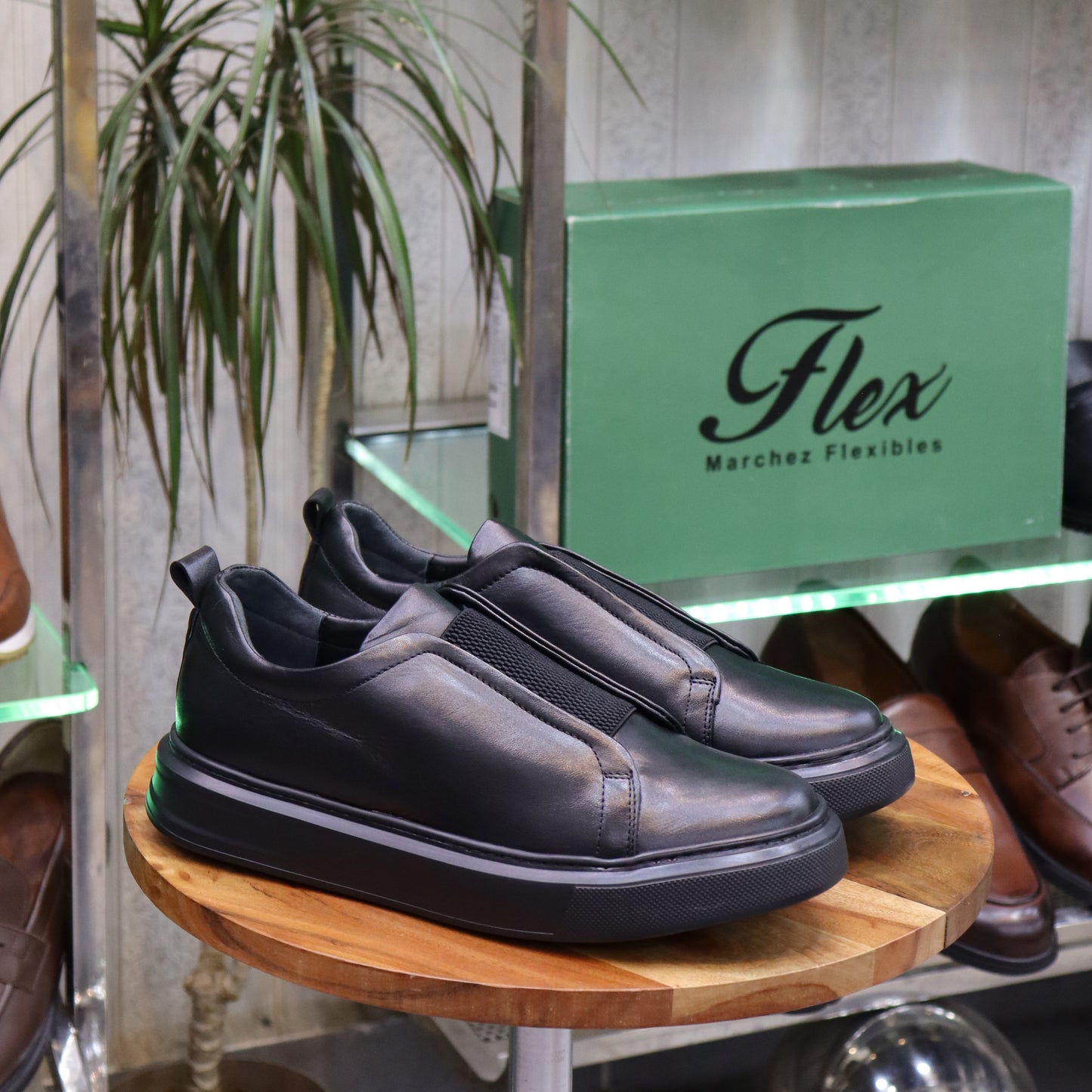 Basket Inge en Cuir Noir