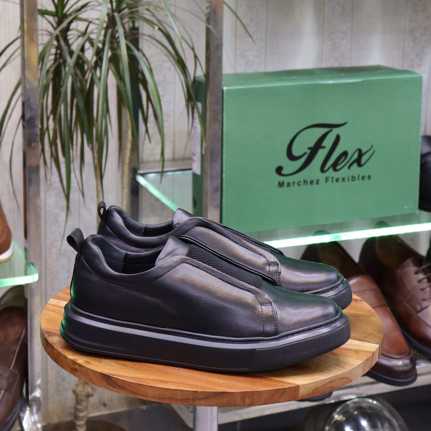 Basket Inge en Cuir Noir