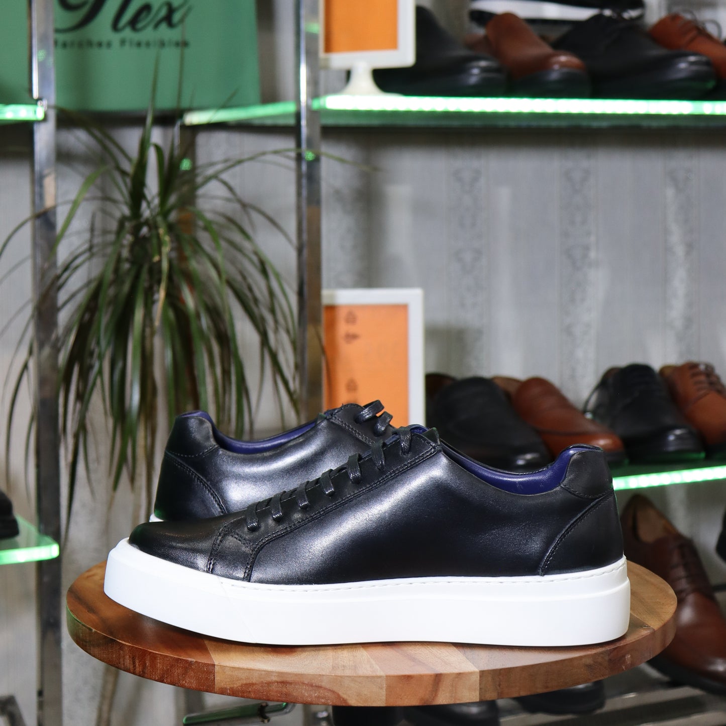 Basket KADY En Cuir Noir Homme