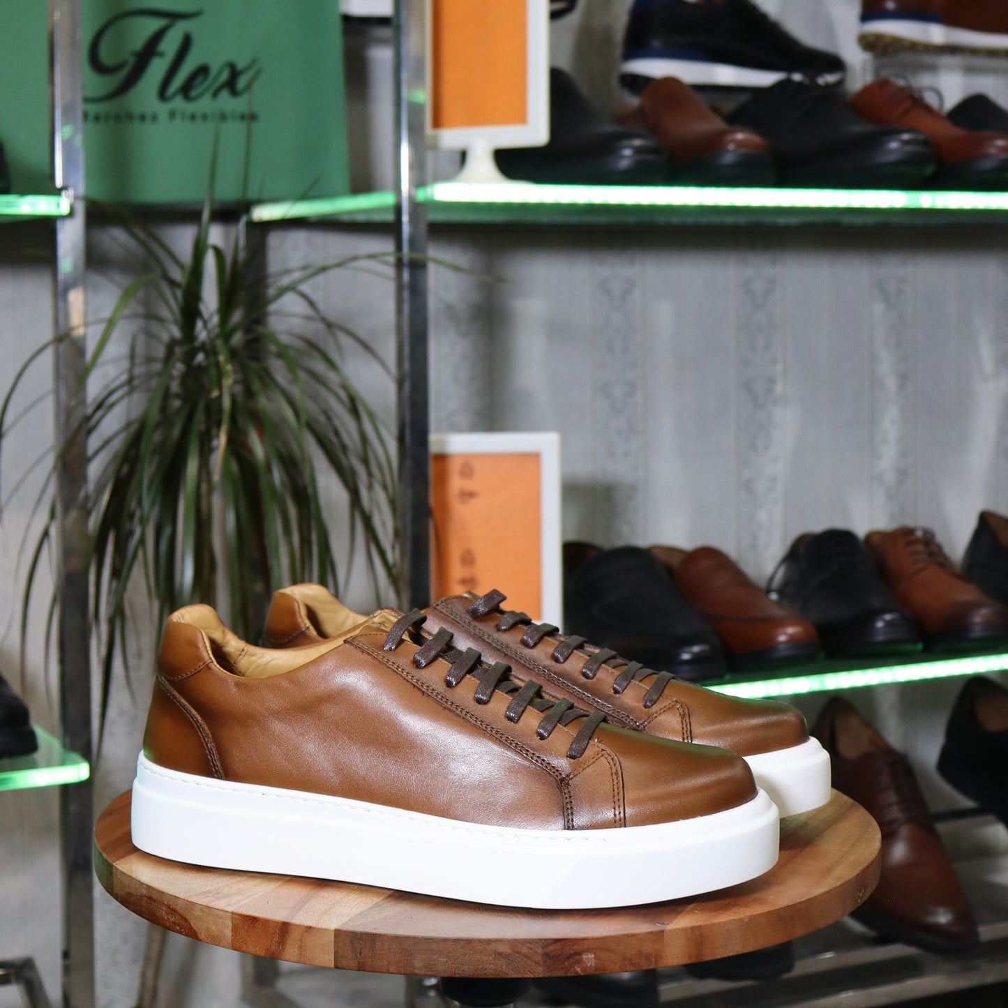 Basket KADY En Cuir Cognac