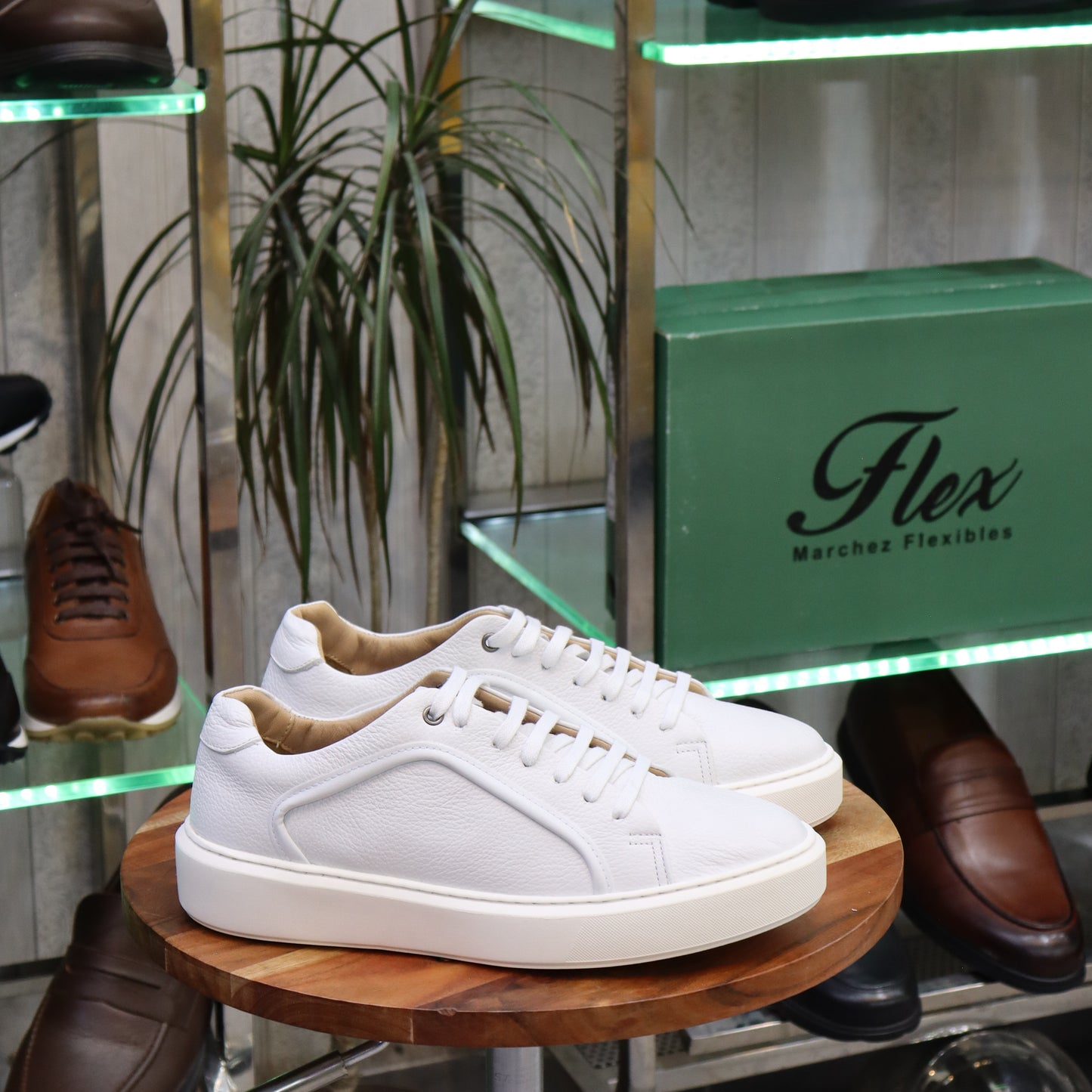 Basket Leta en Cuir Blanc