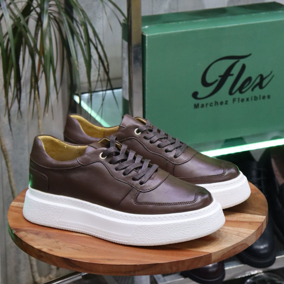 Basket Nebraska en Cuir Marron