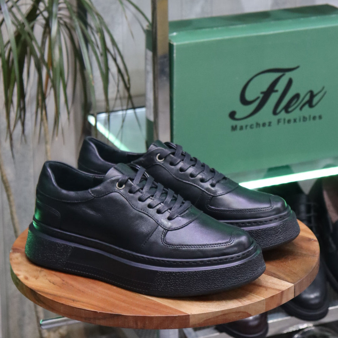 Basket Nebraska en Cuir Noir