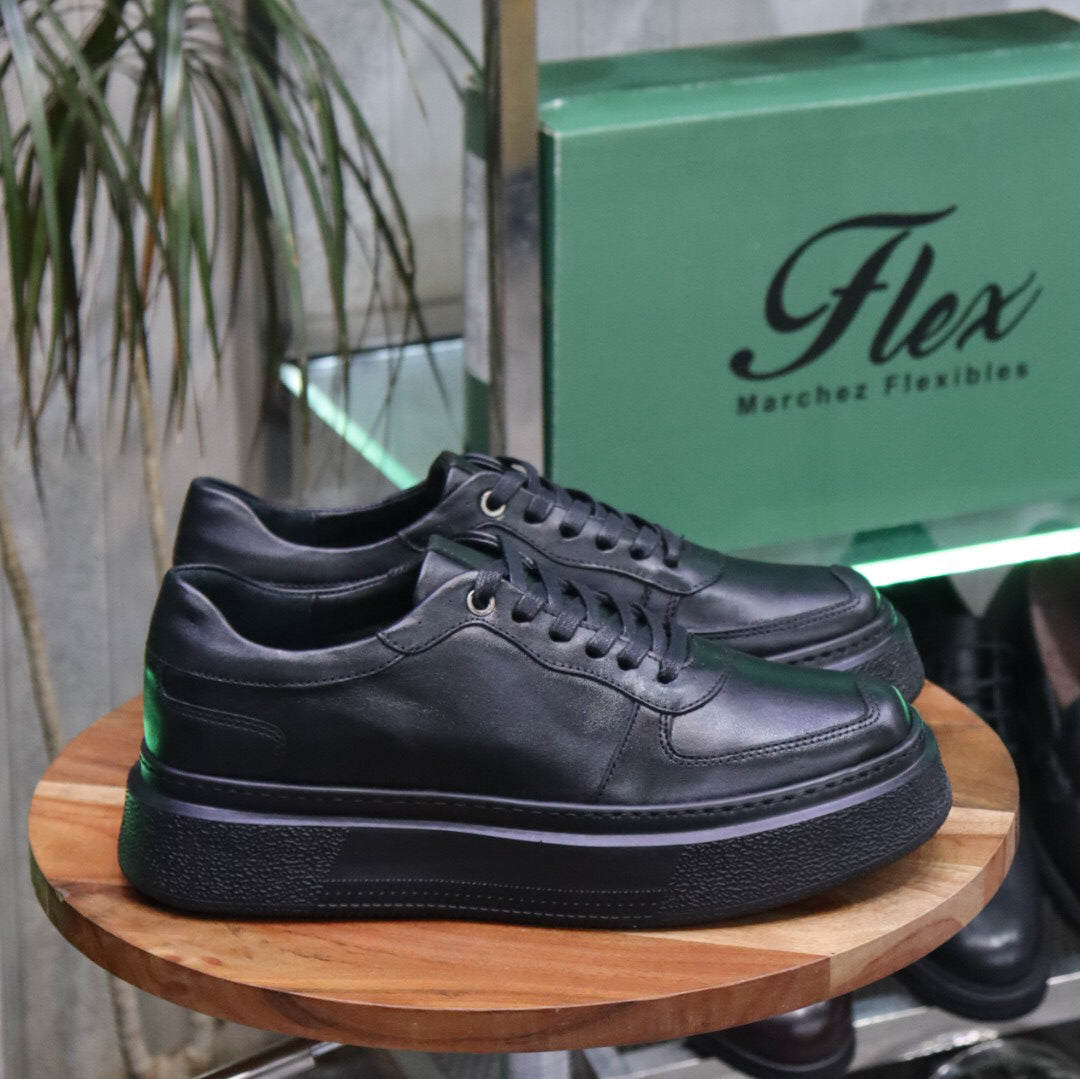 Basket Nebraska en Cuir Noir