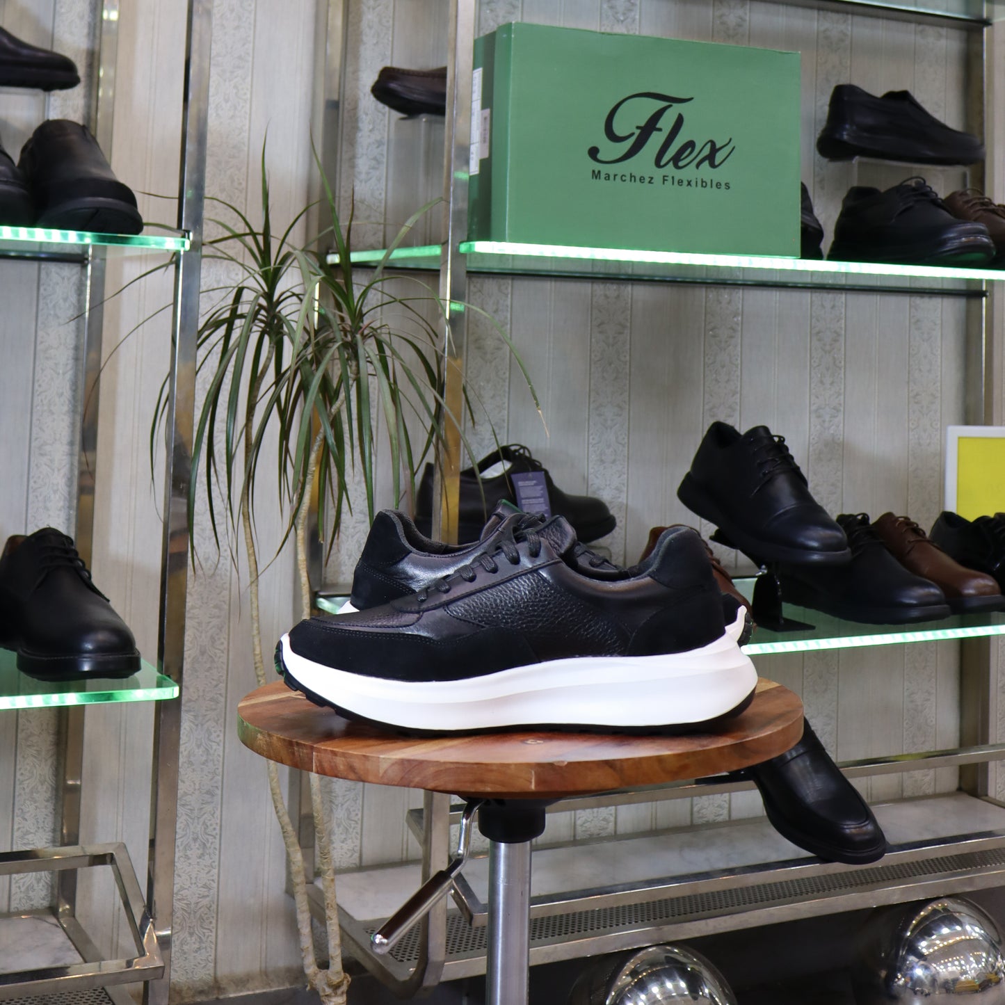 Basket En Cuir Noir - Aknou