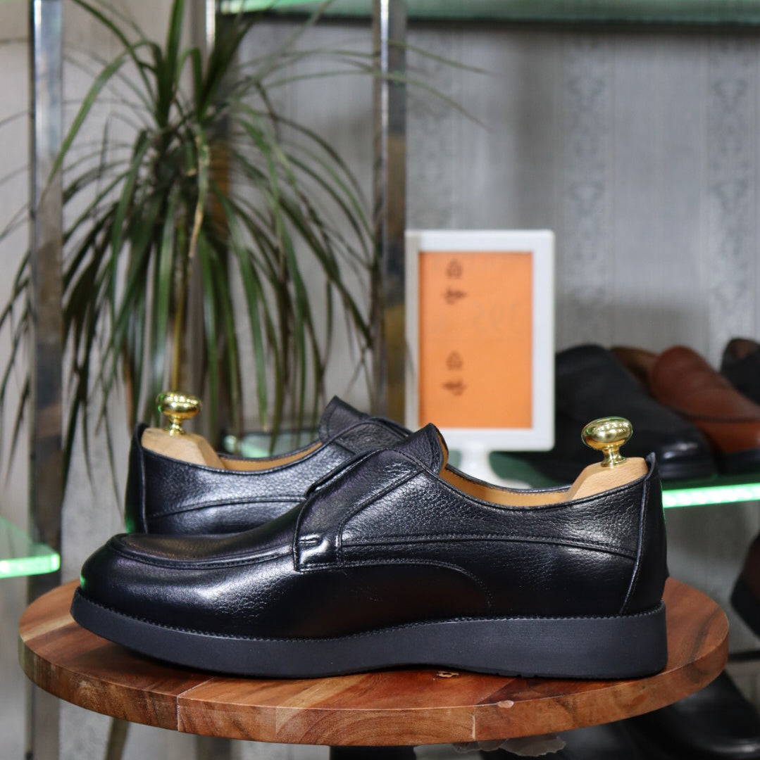 Chaussures en Cuir Noir grainé - Semelle EVA