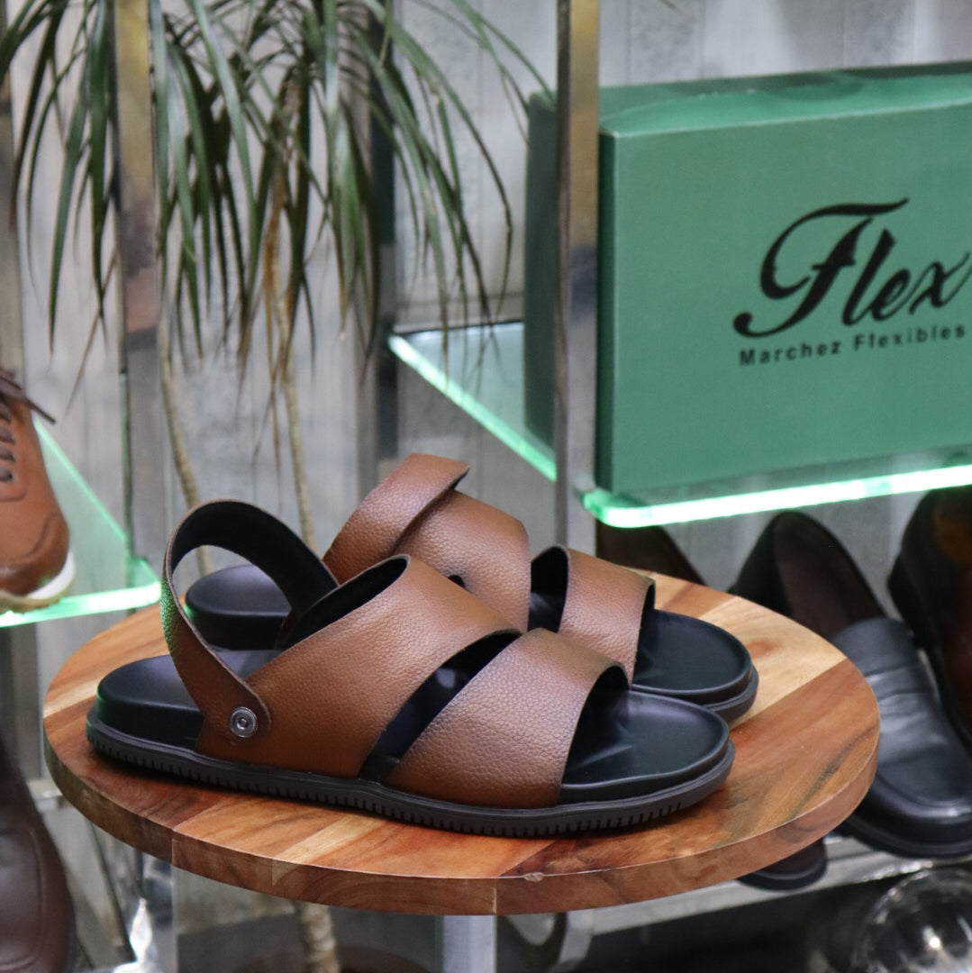 Sandales en cuir Tabac - Nerio