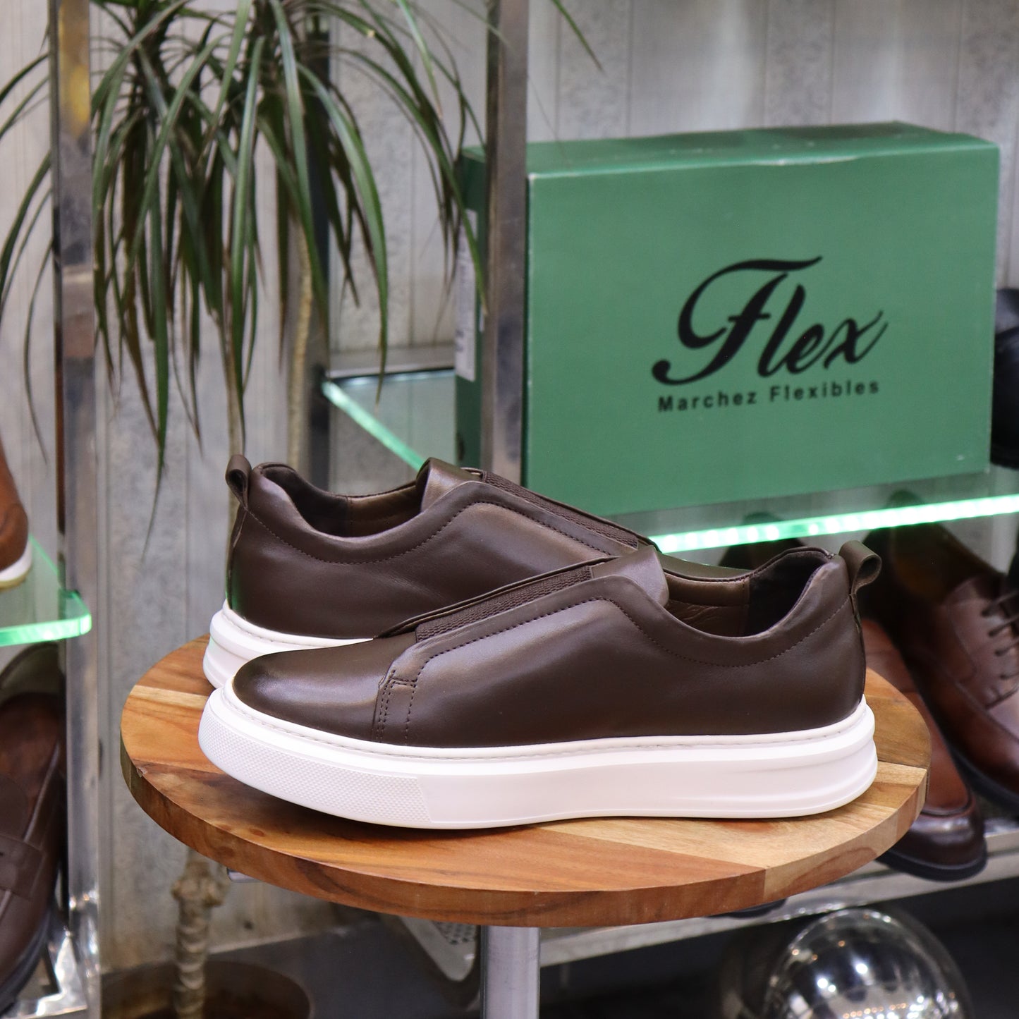 Basket en Cuir Marron - Inge