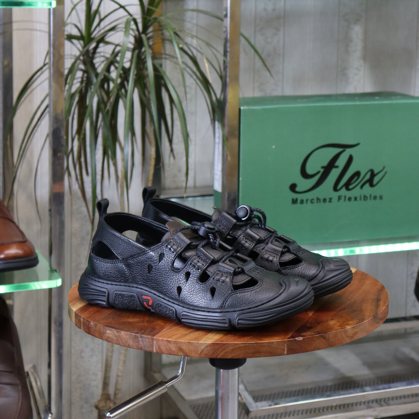 Sandale En Cuir Noir - Austin