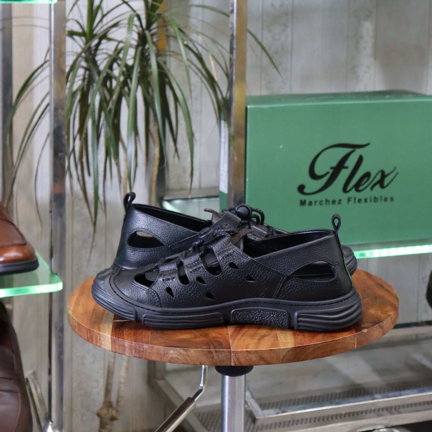 Sandale En Cuir Noir - Austin