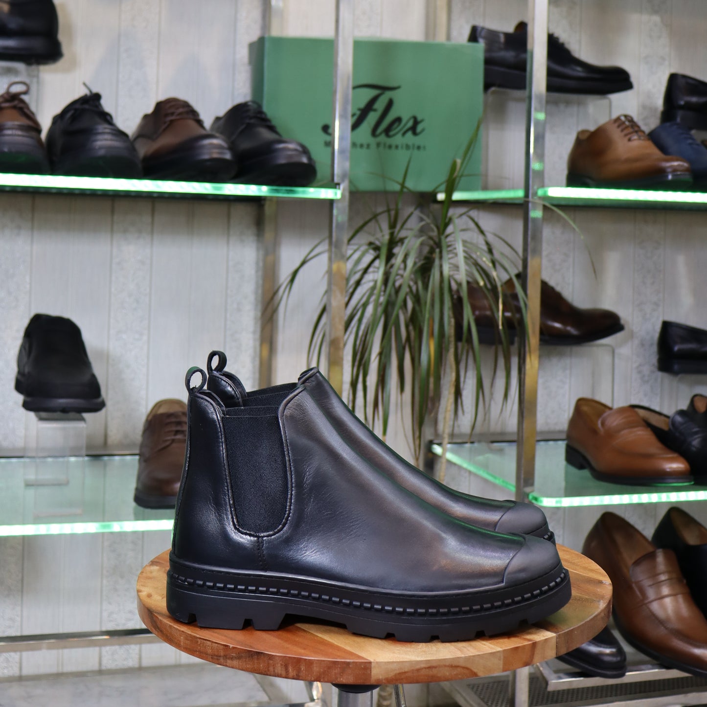 Bottine Chelsea En Cuir Noir - Farab