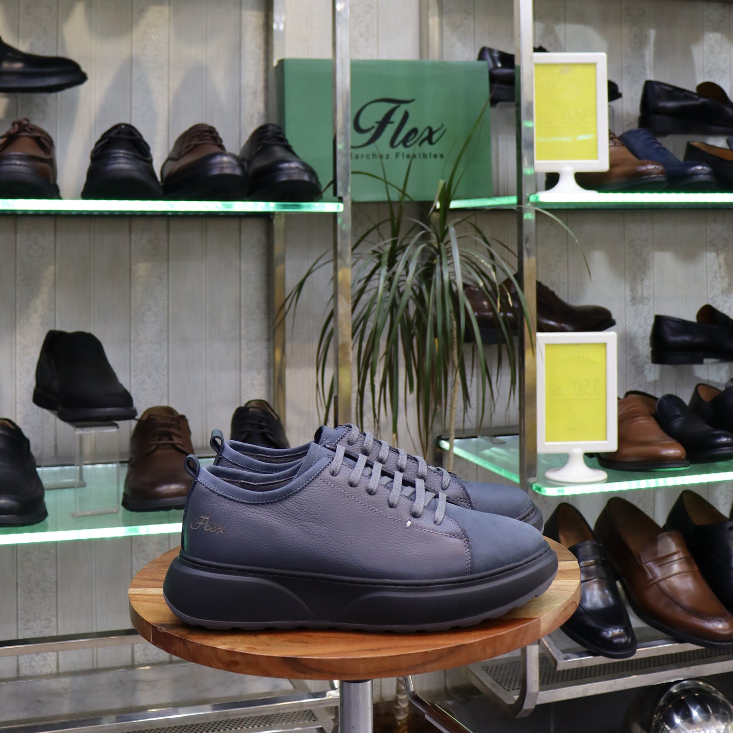 Basket En Cuir Gris - Cala