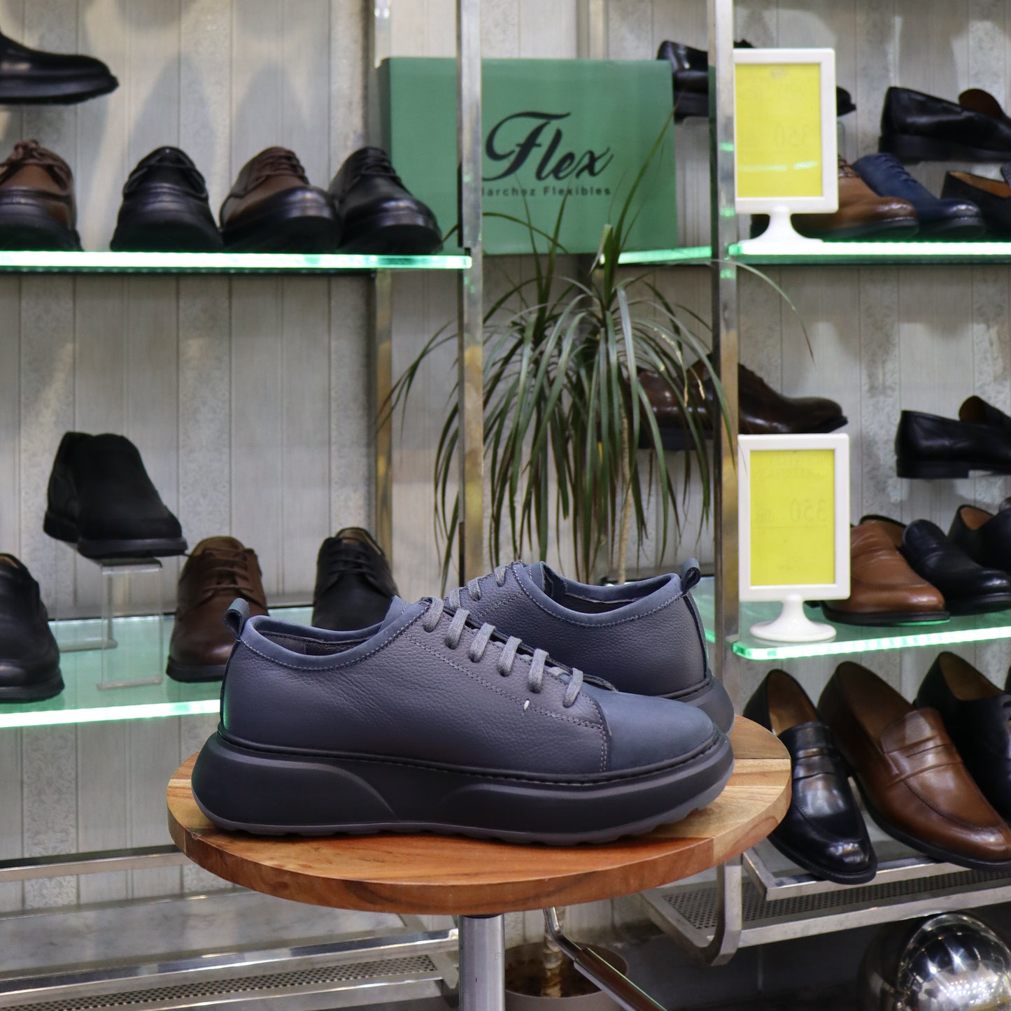 Basket En Cuir Gris - Cala