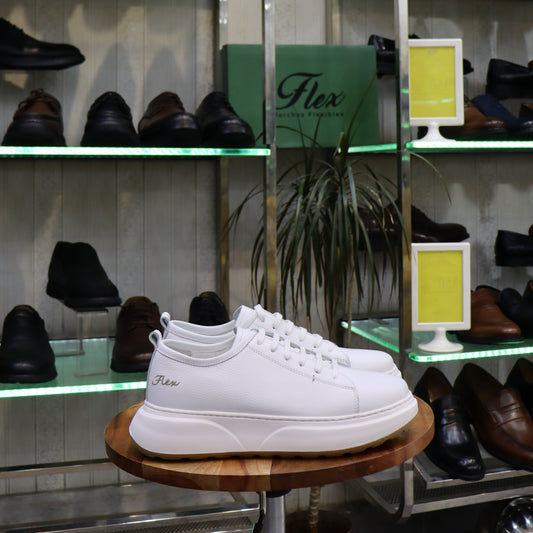 Basket En Cuir Blanc - Cala