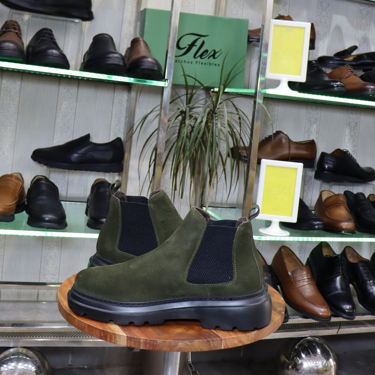 Bottine En Cuir daim vert - Trek - Flexshoes