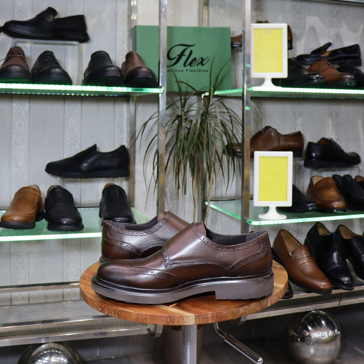 Chaussures Homme Double Boucle En Cuir Maron – Semelle EVA FlexShoes - Winford