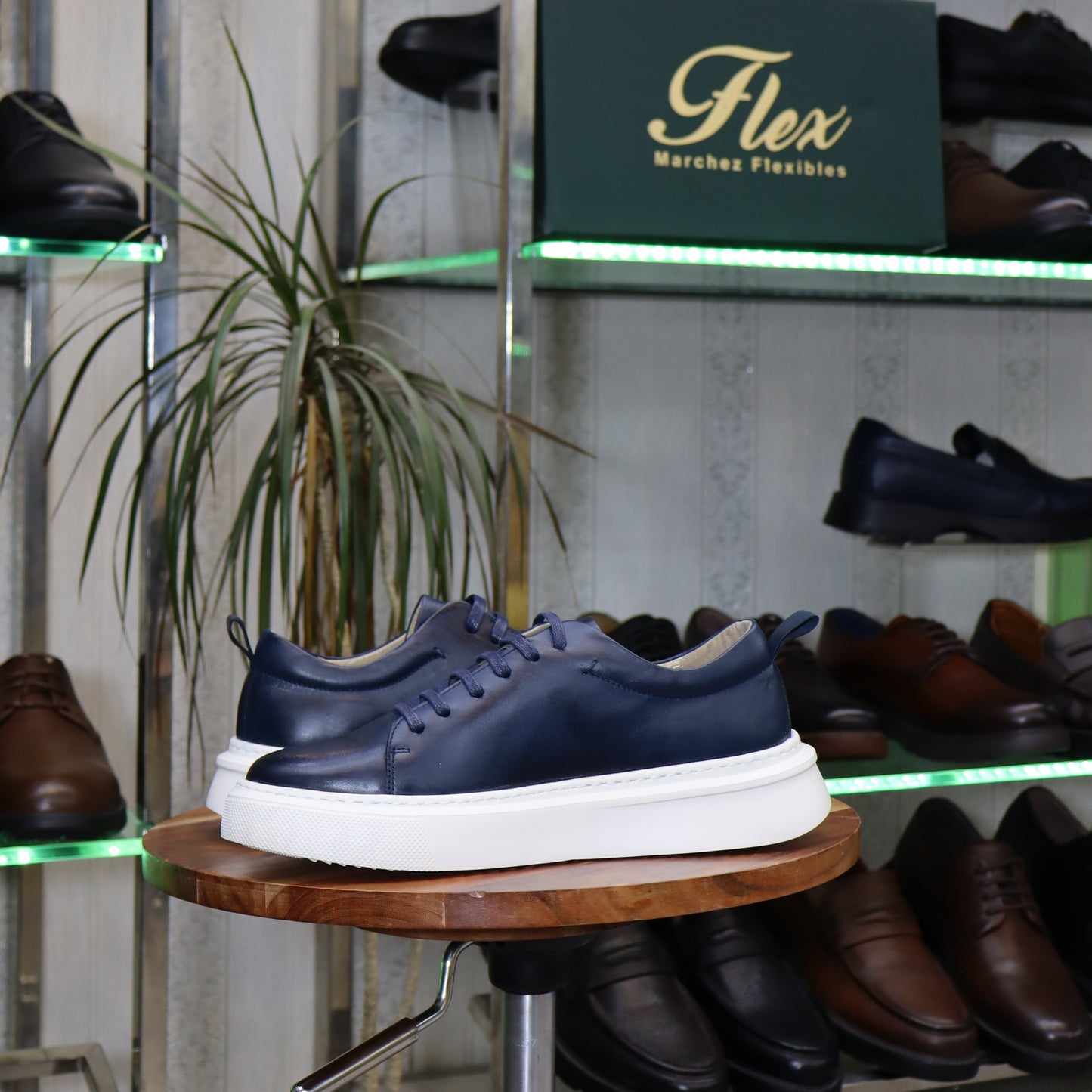 Basket En Cuir Bleu - Meknes