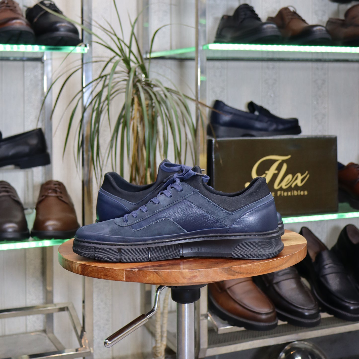 Basket En Cuir Bleu - Kénitra