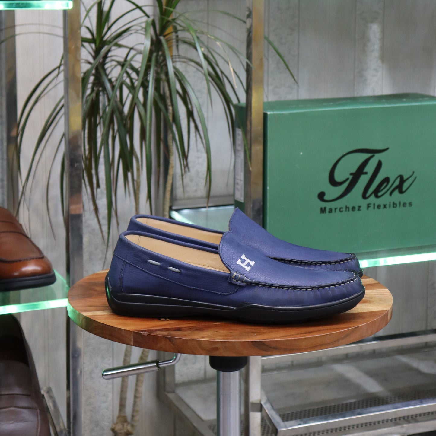 Mocassin En Cuir Bleu Marin - Lennox