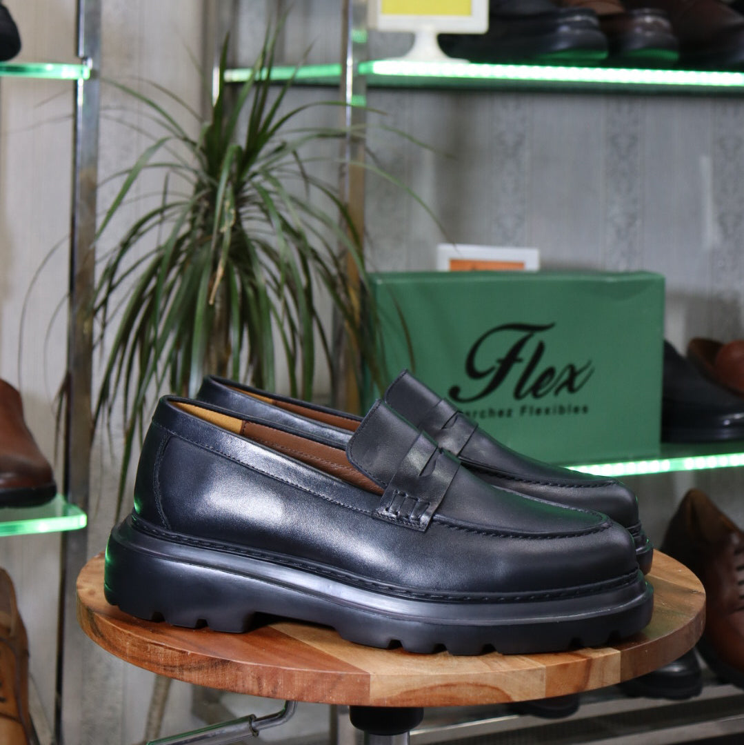 Mocassin Lennox Noir En Cuir
