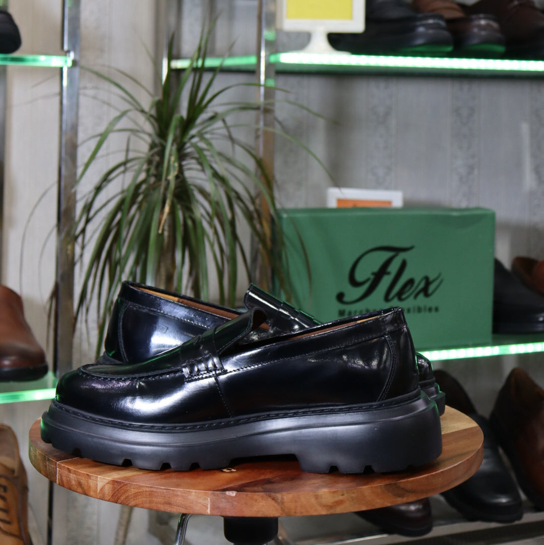 Mocassin Lennox noir En Cuir Démasquable