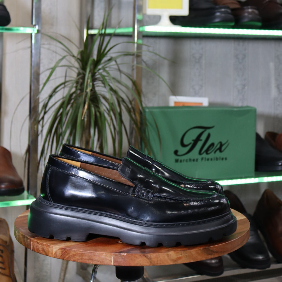 Mocassin Lennox noir En Cuir Démasquable