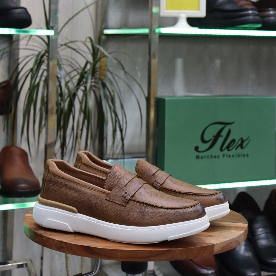 Mocassin Marron En Cuir Julien