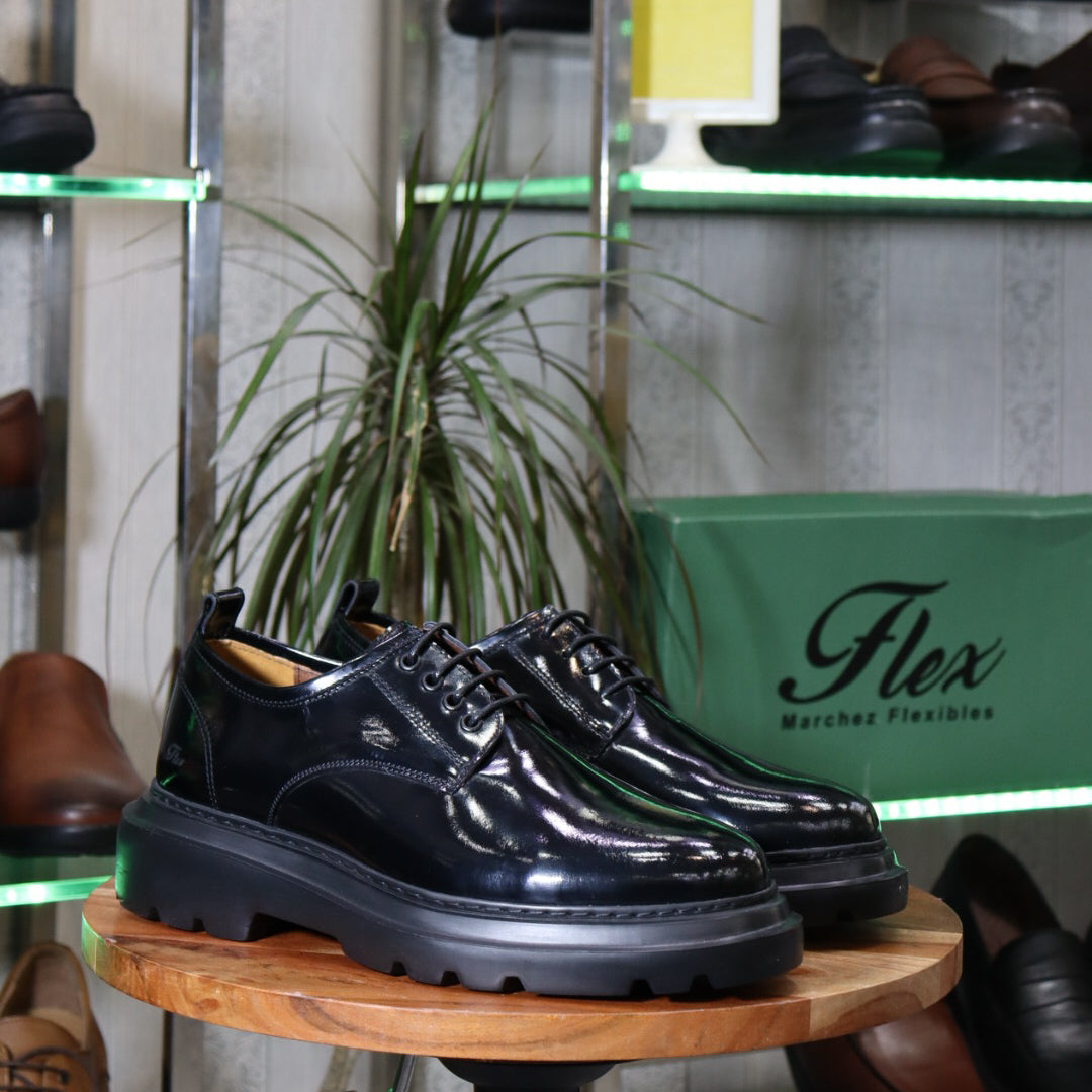Mocassin Noir En Cuir Démasquable Aristide
