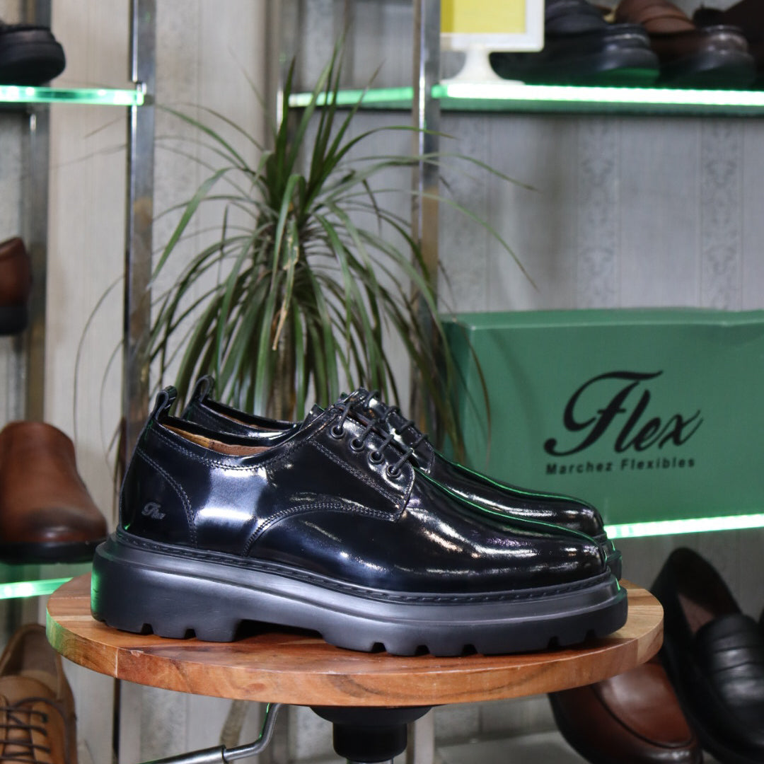 Mocassin Noir En Cuir Démasquable Aristide