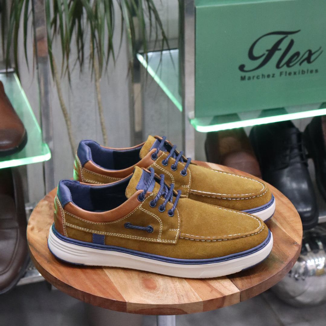 Mocassin en Cuir Tabac Nubuck