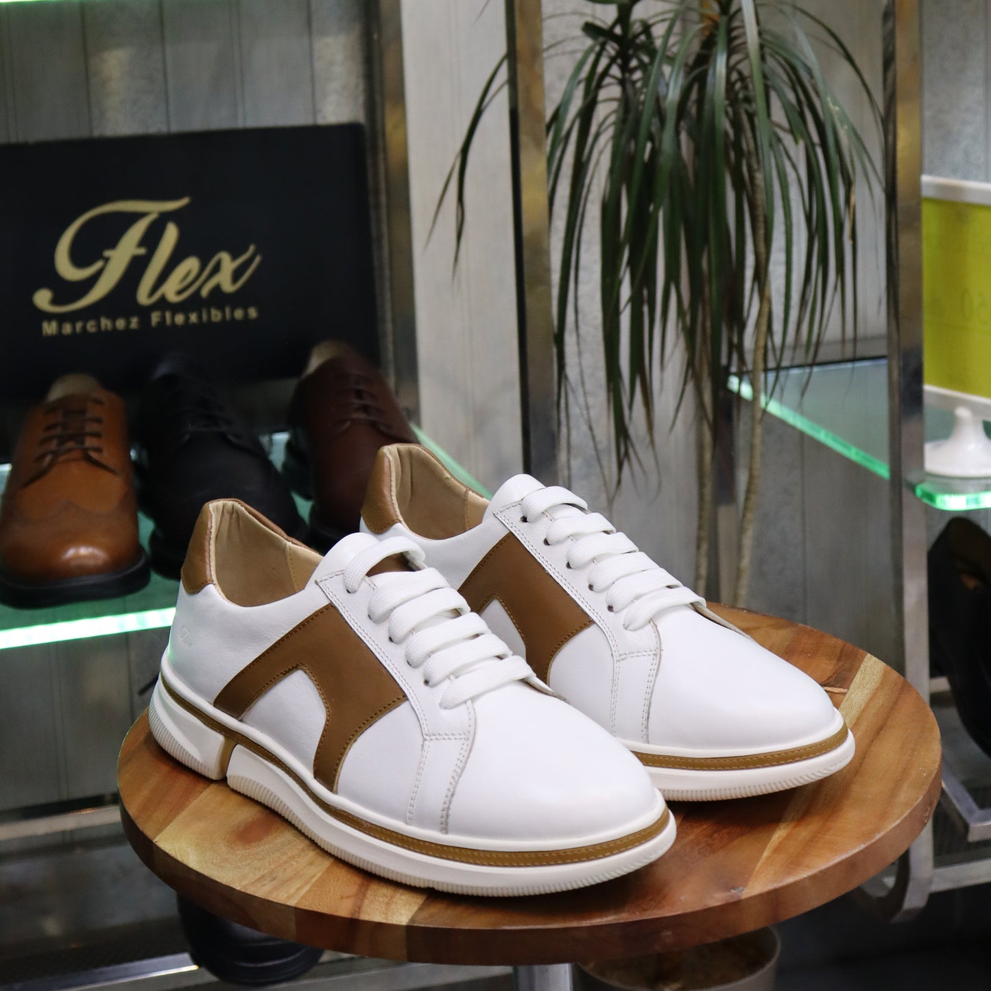 basket en cuir blanc pour home