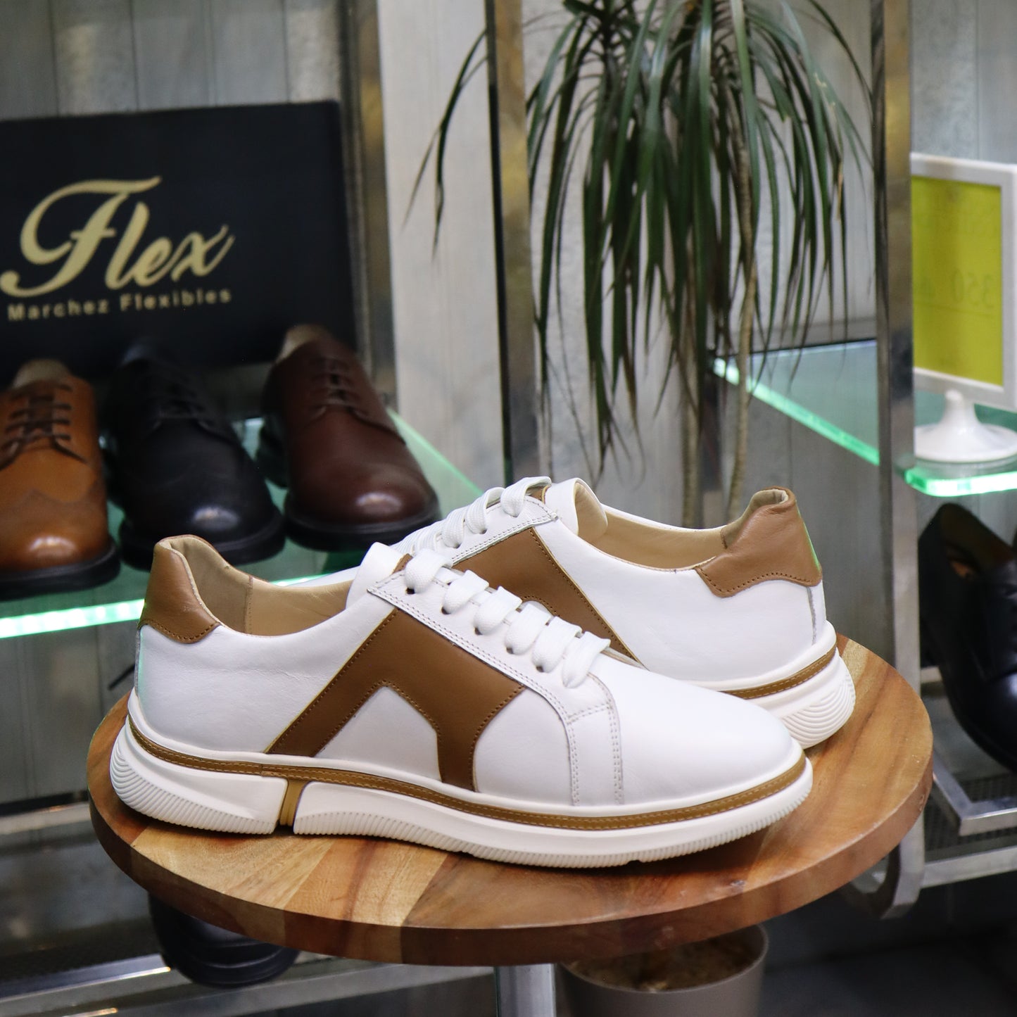 basket en cuir blanc pour home