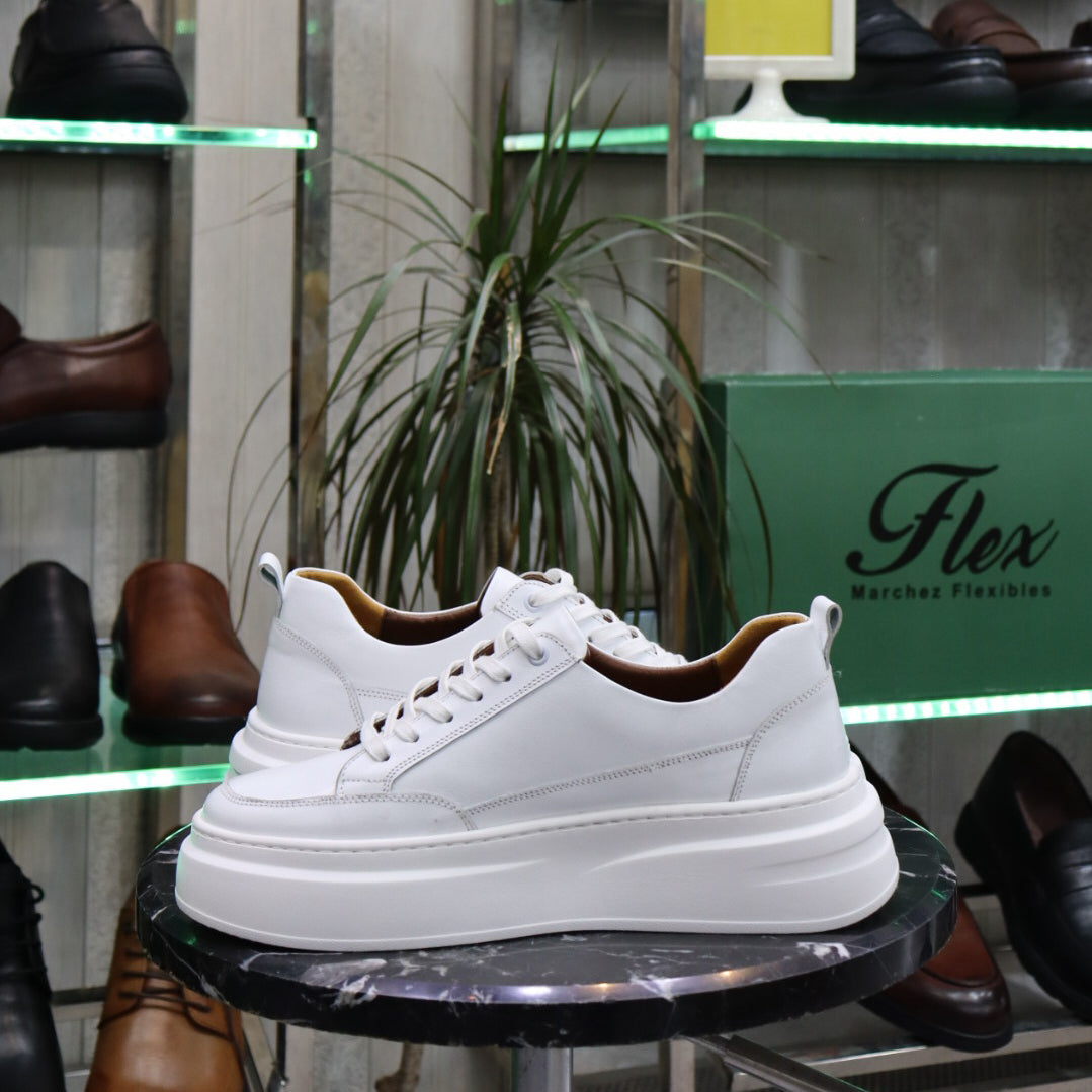 Basket Norman En Cuir Blanc