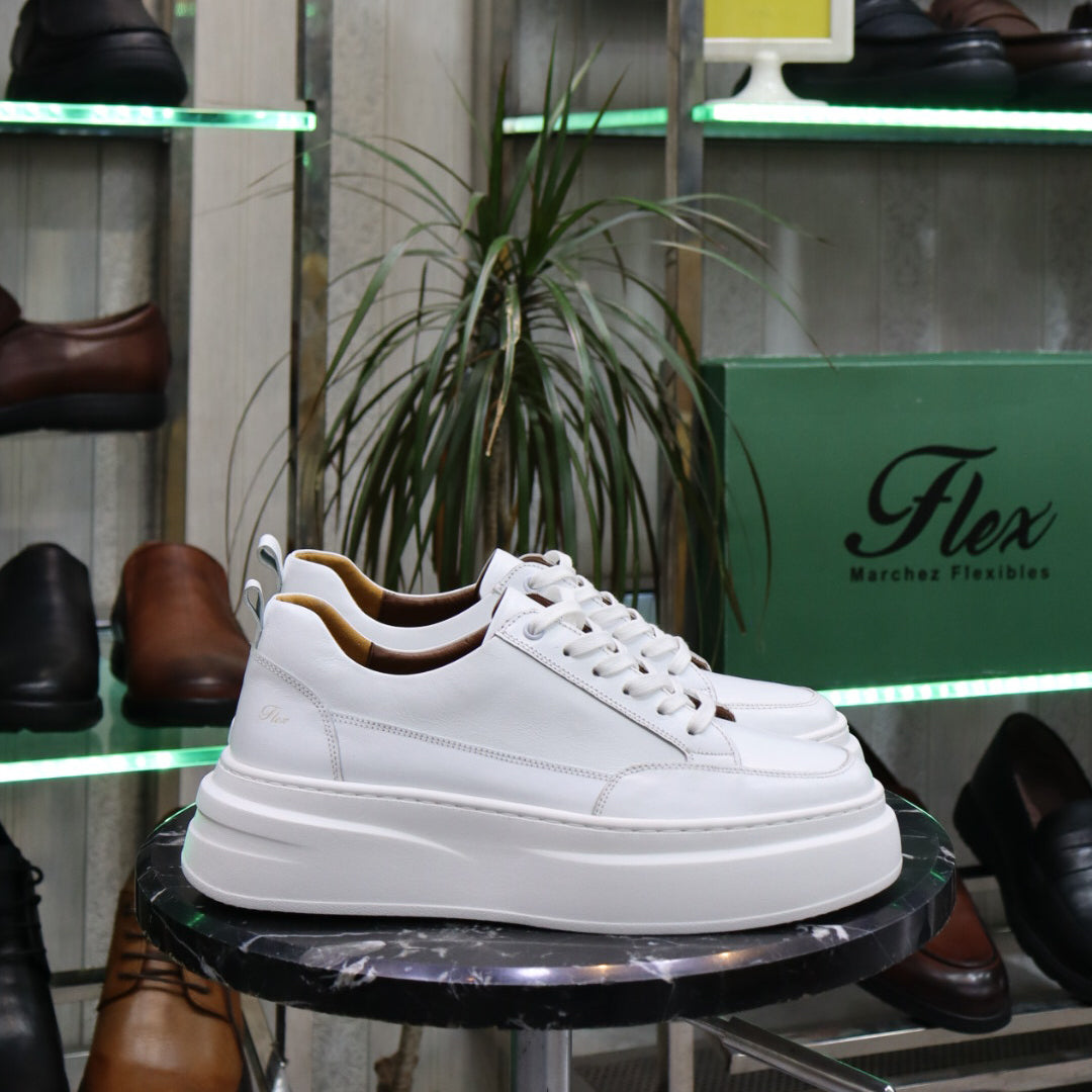 Basket Norman En Cuir Blanc