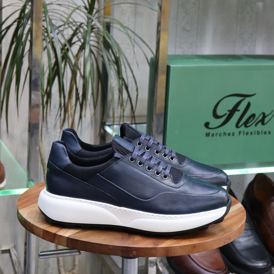 Basket En Cuir Bleu - Kokoe