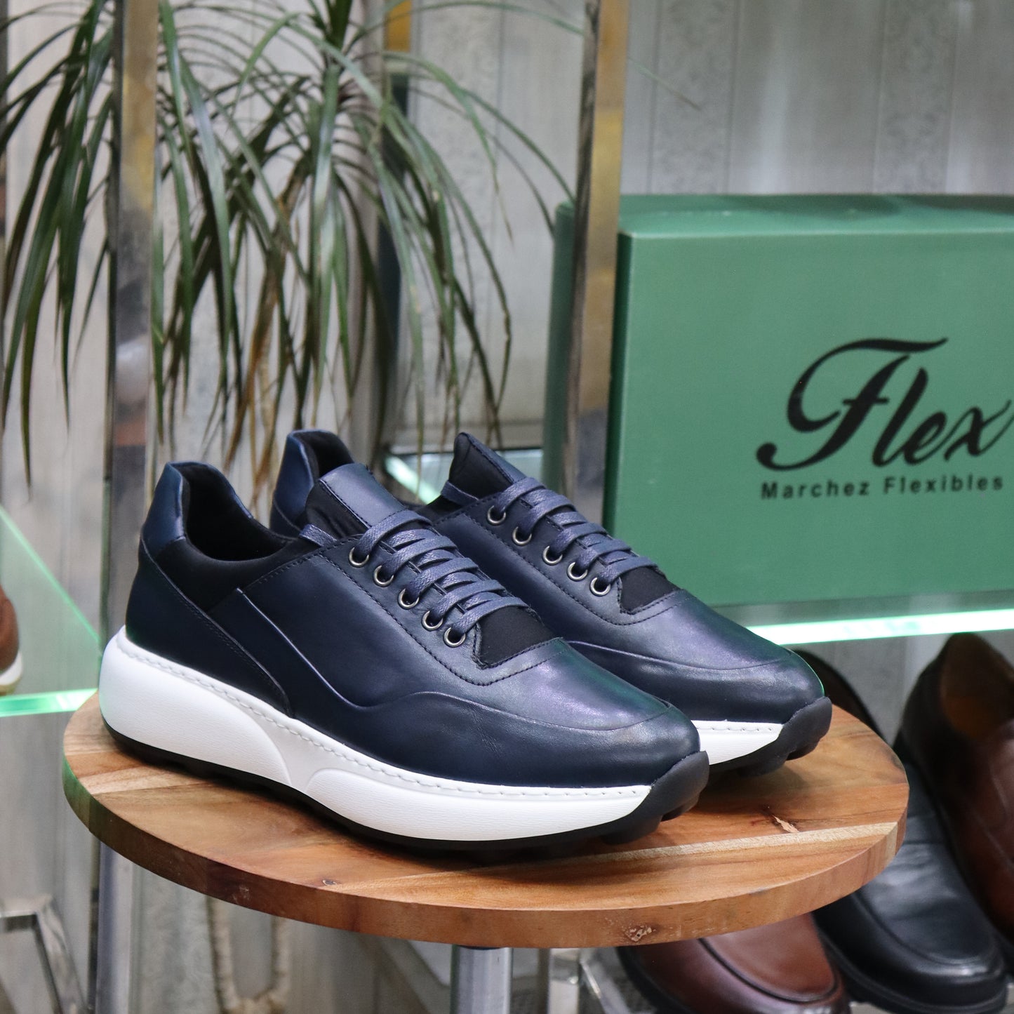 Basket En Cuir Bleu - Kokoe