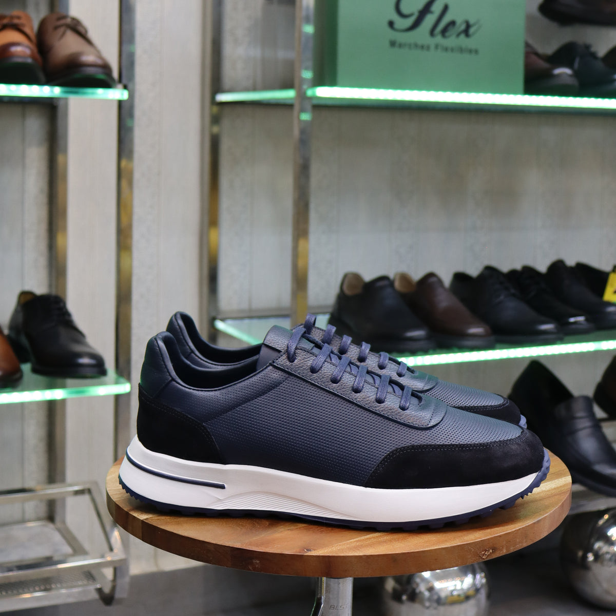 Basket  En Cuir Bleu - Tamesna